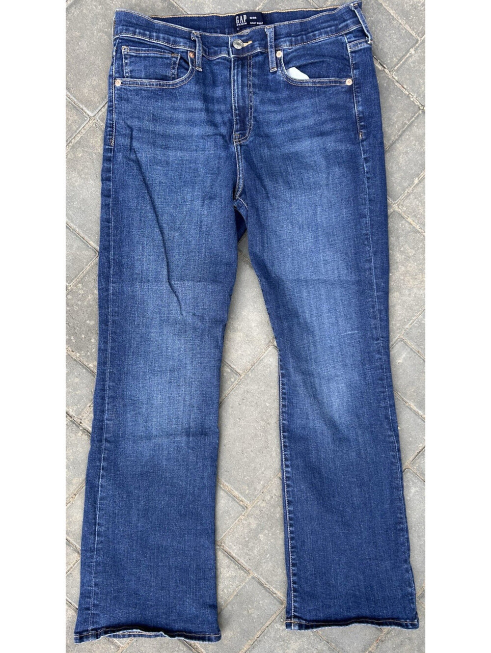 GAP Denim Blue Jeans Women Size 12/31s Baby Boot Mid-Rise Stretch 29W x 28L Pant